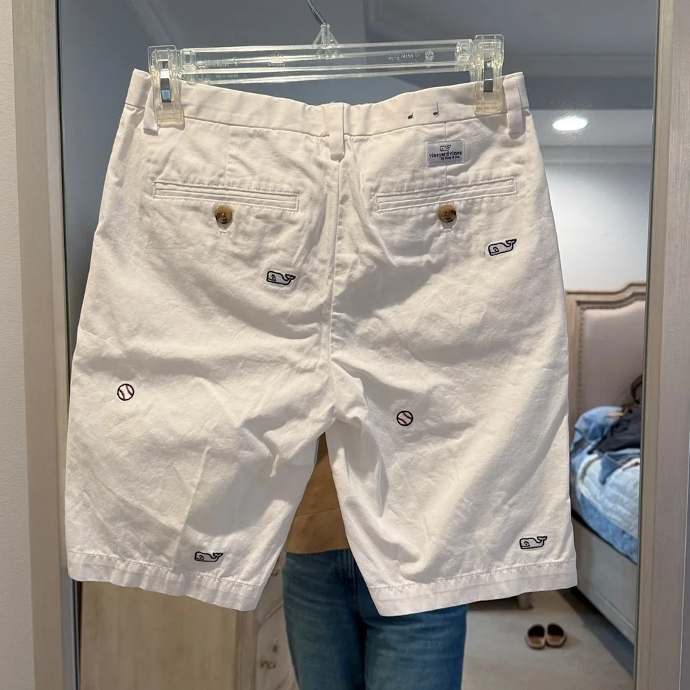 Vineyard vines boys adjustable waistline whale and baseball short, size 14 (42)